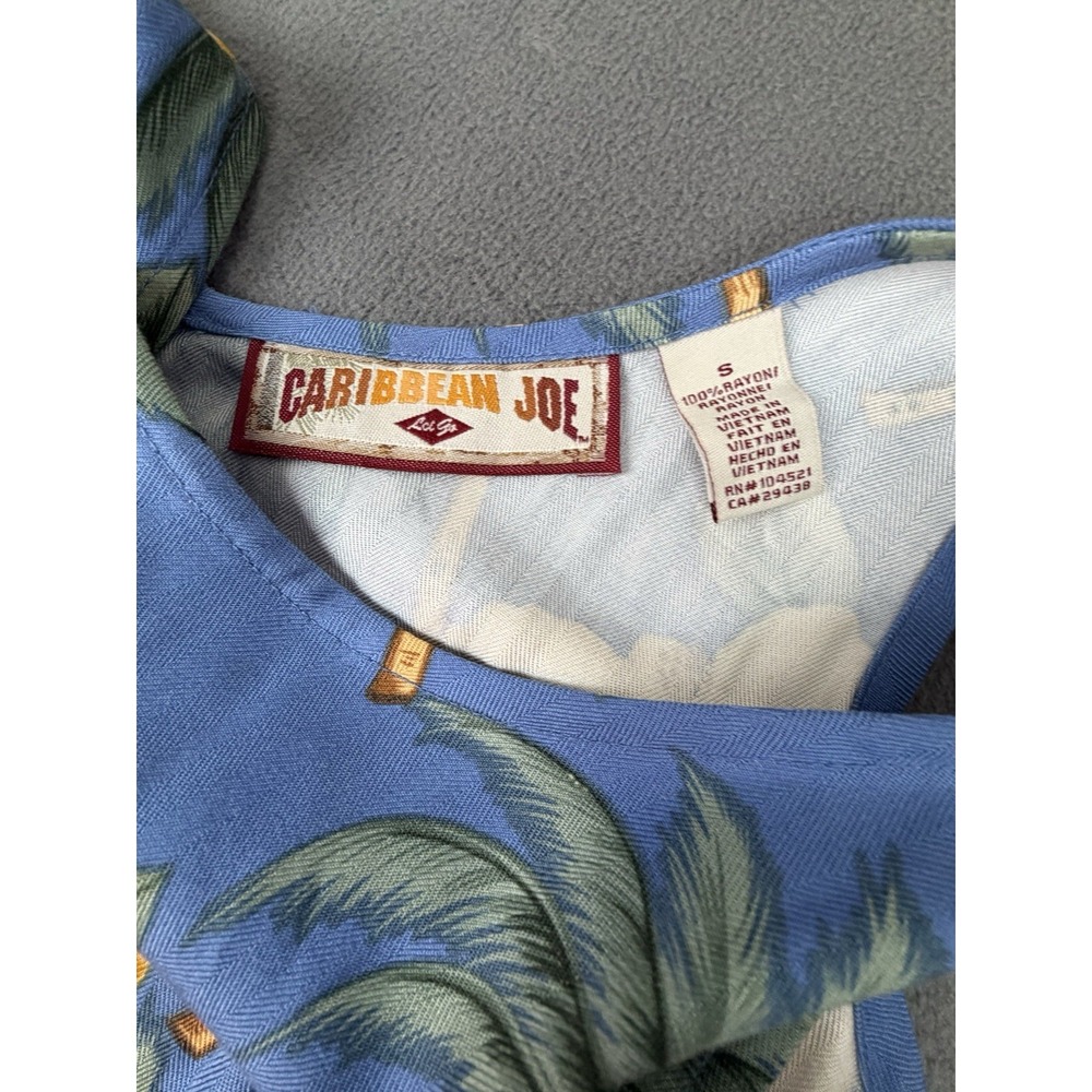 Caribbean Joe‎ Hawaiian Dress Womens S Blue Floral Sleeveless Whimsical Colorful - Picture 2 of 10
